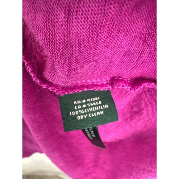 Lauren Ralph Lauren Womens 2X Purple Linen Top - Picture 4 of 5